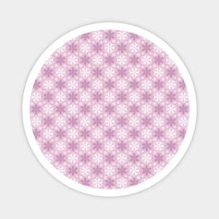 Bright Pink and Winter White Snowflakes Pattern Magnet